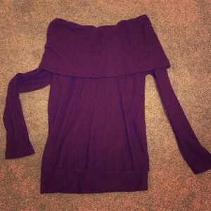 off shoulder burgundy sweater